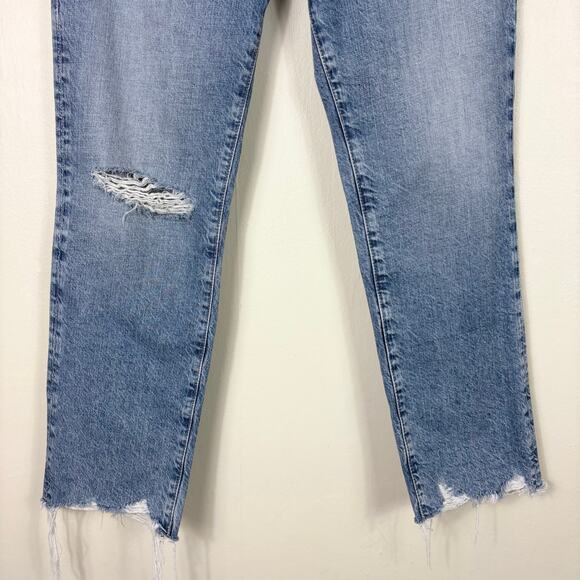 Adriano Goldschmied Isabelle High Rise Straight Crop Jeans With Destroyed Hem - Picture 4 of 10